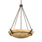 Meyda Lighting Covina 36" 6-Light Antique Copper Inverted Pendant Light With Travertine Idalight Shade