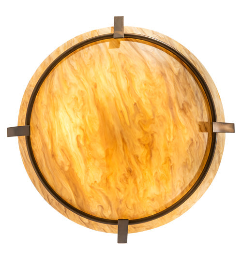 Meyda Lighting Covina 36" 6-Light Antique Copper Inverted Pendant Light With Travertine Idalight Shade