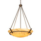 Meyda Lighting Covina 36" 6-Light Antique Copper Inverted Pendant Light With Travertine Idalight Shade