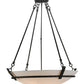 Meyda Lighting Covina 36" 6-Light Antique Iron Gate Inverted Pendant Light With Whitestone Idalight Shade Glass