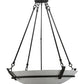 Meyda Lighting Covina 36" 6-Light Antique Iron Gate Inverted Pendant Light With Whitestone Idalight Shade Glass