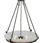 Meyda Lighting Covina 36" 6-Light Antique Iron Gate Inverted Pendant Light With Whitestone Idalight Shade Glass