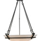 Meyda Lighting Covina 36" 6-Light Antique Iron Gate Inverted Pendant Light With Whitestone Idalight Shade Glass