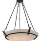 Meyda Lighting Covina 36" 6-Light Antique Iron Gate Inverted Pendant Light With Whitestone Idalight Shade Glass