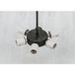 Meyda Lighting Covina 36" 6-Light Antique Iron Gate Inverted Pendant Light With Whitestone Idalight Shade Glass