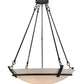 Meyda Lighting Covina 36" 6-Light Antique Iron Gate Inverted Pendant Light With Whitestone Idalight Shade Glass