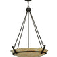 Meyda Lighting Covina 36" 6-Light Gilded Tobacco Inverted Pendant Light With Beige Tawnyrock Idalight Shade Glass
