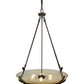 Meyda Lighting Covina 36" 6-Light Gilded Tobacco Inverted Pendant Light With Beige Tawnyrock Idalight Shade Glass