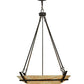 Meyda Lighting Covina 36" 6-Light Gilded Tobacco Inverted Pendant Light With Beige Tawnyrock Idalight Shade Glass