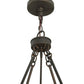 Meyda Lighting Covina 36" 6-Light Gilded Tobacco Inverted Pendant Light With Beige Tawnyrock Idalight Shade Glass