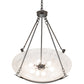 Meyda Lighting Covina 36" 6-Light Gunmetal Inverted Pendant Light With Angelwing Idalight Shade