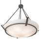 Meyda Lighting Covina 36" 6-Light Gunmetal Inverted Pendant Light With Angelwing Idalight Shade