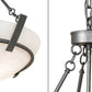 Meyda Lighting Covina 36" 6-Light Gunmetal Inverted Pendant Light With Angelwing Idalight Shade