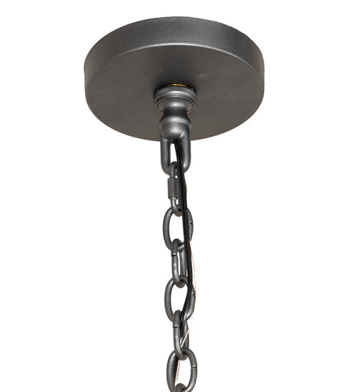 Meyda Lighting Covina 36" 6-Light Gunmetal Inverted Pendant Light With Angelwing Idalight Shade