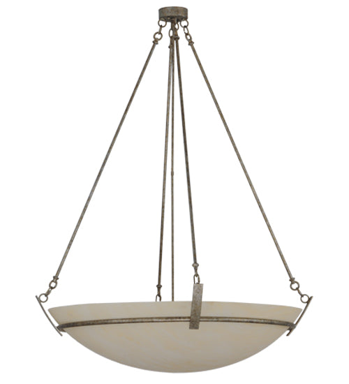 Meyda Lighting Covina 46" 8-Light LED Corinth Inverted Pendant Light With Beige Sahara Taupe Idalight Shade Glass