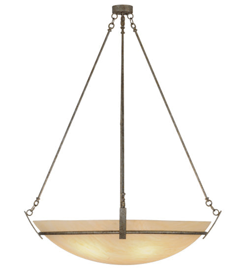 Meyda Lighting Covina 46" 8-Light LED Corinth Inverted Pendant Light With Beige Sahara Taupe Idalight Shade Glass