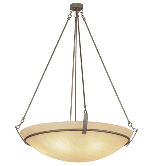 Meyda Lighting Covina 46" 8-Light LED Corinth Inverted Pendant Light With Beige Sahara Taupe Idalight Shade Glass