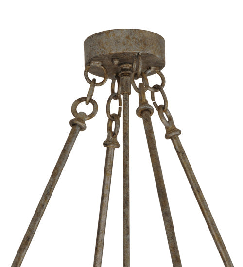 Meyda Lighting Covina 46" 8-Light LED Corinth Inverted Pendant Light With Beige Sahara Taupe Idalight Shade Glass