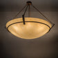 Meyda Lighting Covina 47" 8-Light Antique Rust Inverted Pendant Light With Beige Botticino Idalight Shade Glass