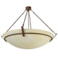 Meyda Lighting Covina 47" 8-Light Antique Rust Inverted Pendant Light With Beige Botticino Idalight Shade Glass