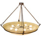 Meyda Lighting Covina 47" 8-Light Antique Rust Inverted Pendant Light With Beige Botticino Idalight Shade Glass