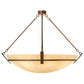 Meyda Lighting Covina 47" 8-Light Antique Rust Inverted Pendant Light With Beige Botticino Idalight Shade Glass