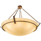 Meyda Lighting Covina 47" 8-Light Antique Rust Inverted Pendant Light With Beige Botticino Idalight Shade Glass