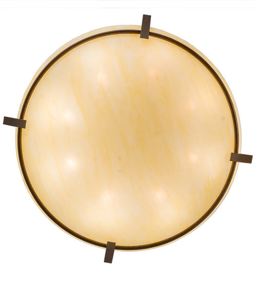Meyda Lighting Covina 47" 8-Light Antique Rust Inverted Pendant Light With Beige Botticino Idalight Shade Glass