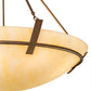 Meyda Lighting Covina 47" 8-Light Antique Rust Inverted Pendant Light With Beige Botticino Idalight Shade Glass