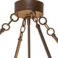 Meyda Lighting Covina 47" 8-Light Antique Rust Inverted Pendant Light With Beige Botticino Idalight Shade Glass