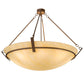 Meyda Lighting Covina 47" 8-Light Antique Rust Inverted Pendant Light With Beige Botticino Idalight Shade Glass