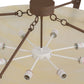 Meyda Lighting Covina 47" 8-Light Antique Rust Semi-flush Mount Light With Beige Botticino Idalight Shade Glass