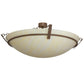 Meyda Lighting Covina 47" 8-Light Antique Rust Semi-flush Mount Light With Beige Botticino Idalight Shade Glass