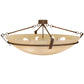 Meyda Lighting Covina 47" 8-Light Antique Rust Semi-flush Mount Light With Beige Botticino Idalight Shade Glass