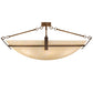 Meyda Lighting Covina 47" 8-Light Antique Rust Semi-flush Mount Light With Beige Botticino Idalight Shade Glass