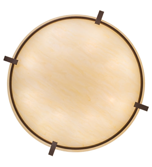Meyda Lighting Covina 47" 8-Light Antique Rust Semi-flush Mount Light With Beige Botticino Idalight Shade Glass