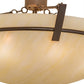 Meyda Lighting Covina 47" 8-Light Antique Rust Semi-flush Mount Light With Beige Botticino Idalight Shade Glass