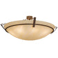 Meyda Lighting Covina 47" 8-Light Antique Rust Semi-flush Mount Light With Beige Botticino Idalight Shade Glass