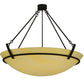 Meyda Lighting Covina 47" 8-Light Chestnut Inverted Pendant Light With Beige Botticino Idalight Shade Glass