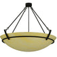 Meyda Lighting Covina 47" 8-Light Chestnut Inverted Pendant Light With Beige Botticino Idalight Shade Glass