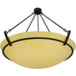 Meyda Lighting Covina 47" 8-Light Chestnut Inverted Pendant Light With Beige Botticino Idalight Shade Glass
