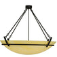 Meyda Lighting Covina 47" 8-Light Chestnut Inverted Pendant Light With Beige Botticino Idalight Shade Glass