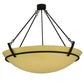 Meyda Lighting Covina 47" 8-Light Chestnut Inverted Pendant Light With Beige Botticino Idalight Shade Glass