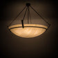 Meyda Lighting Covina 48" 8-Light Cafe Noir Inverted Pendant Light With Beige Botticino Idalight Shade Glass
