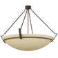 Meyda Lighting Covina 48" 8-Light Cafe Noir Inverted Pendant Light With Beige Botticino Idalight Shade Glass