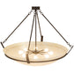 Meyda Lighting Covina 48" 8-Light Cafe Noir Inverted Pendant Light With Beige Botticino Idalight Shade Glass
