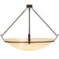 Meyda Lighting Covina 48" 8-Light Cafe Noir Inverted Pendant Light With Beige Botticino Idalight Shade Glass