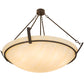 Meyda Lighting Covina 48" 8-Light Cafe Noir Inverted Pendant Light With Beige Botticino Idalight Shade Glass