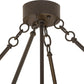 Meyda Lighting Covina 48" 8-Light Cafe Noir Inverted Pendant Light With Beige Botticino Idalight Shade Glass