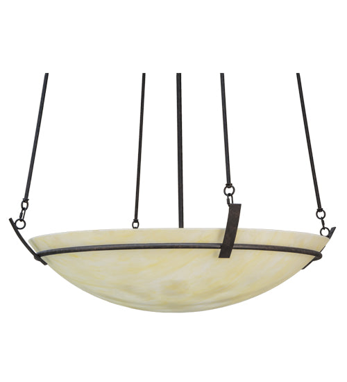 Meyda Lighting Covina 48" 8-Light Chestnut Inverted Pendant Light With Botticino Idalight Shade